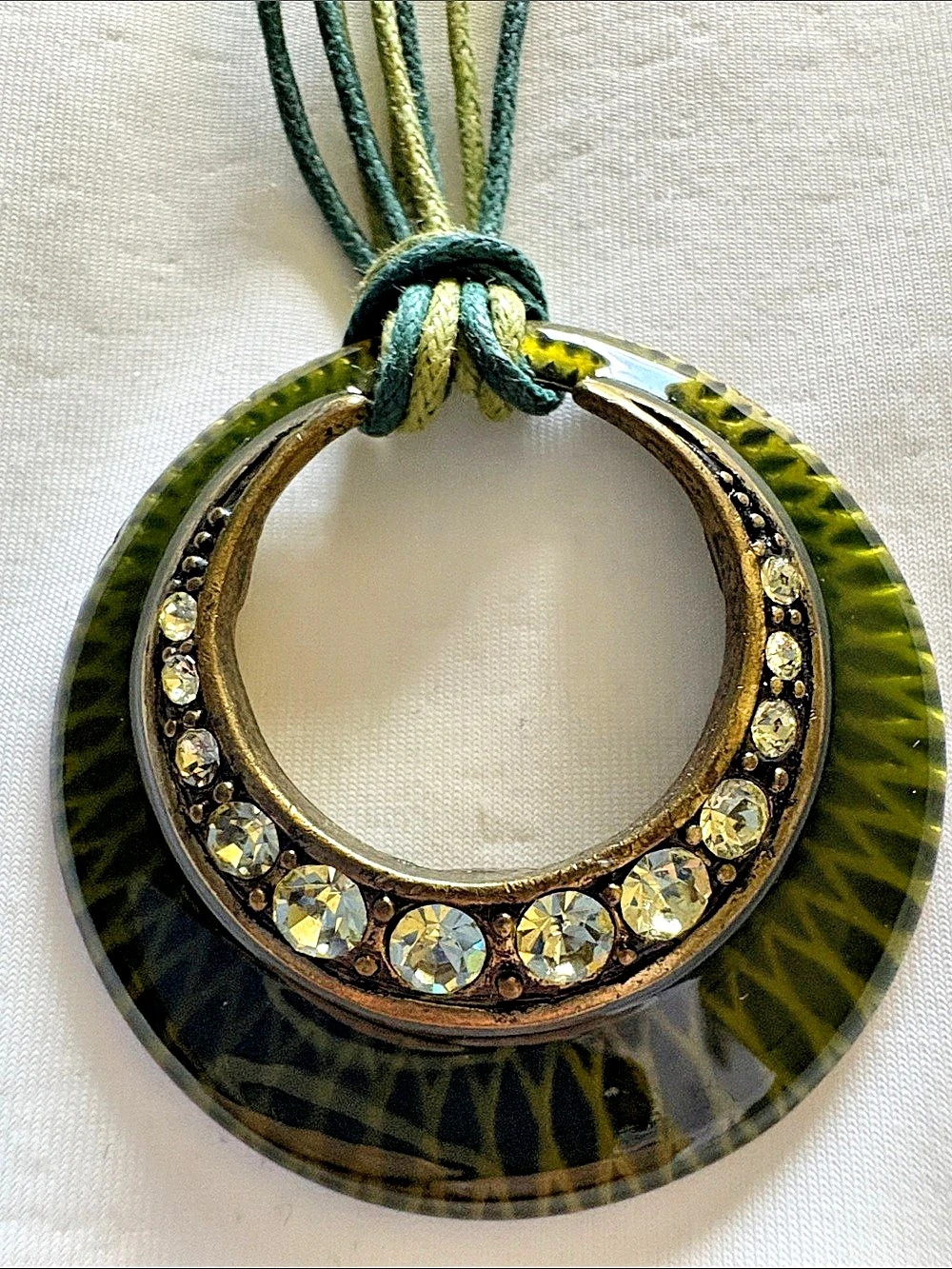 Green & Gold Statement Pendant Necklace
